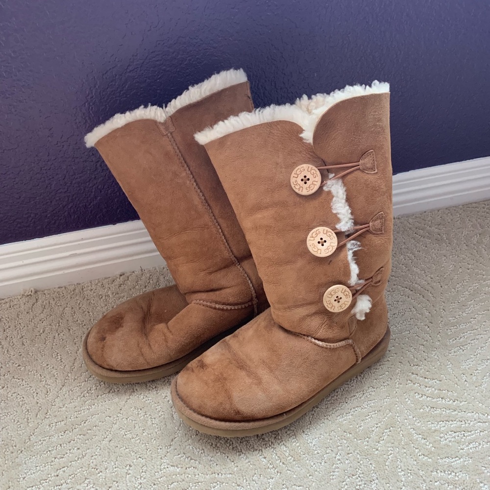 UGG tall brown button boots